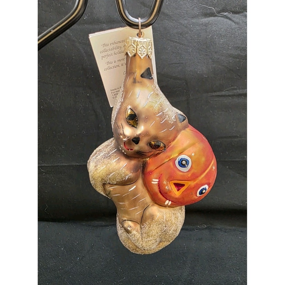 Christopher Radko Boo Boo Kitty 1995 Halloween Cat Pumpkin Ornament 4.5" Tag - Picture 3 of 14